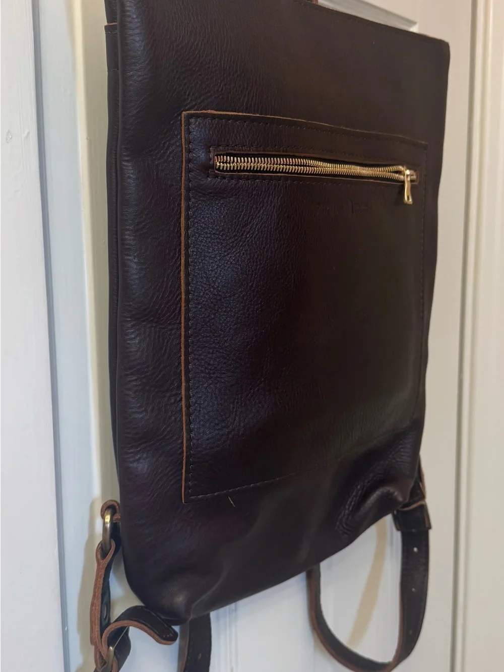 Portland Leather Laptop Backpack - Dark Brown